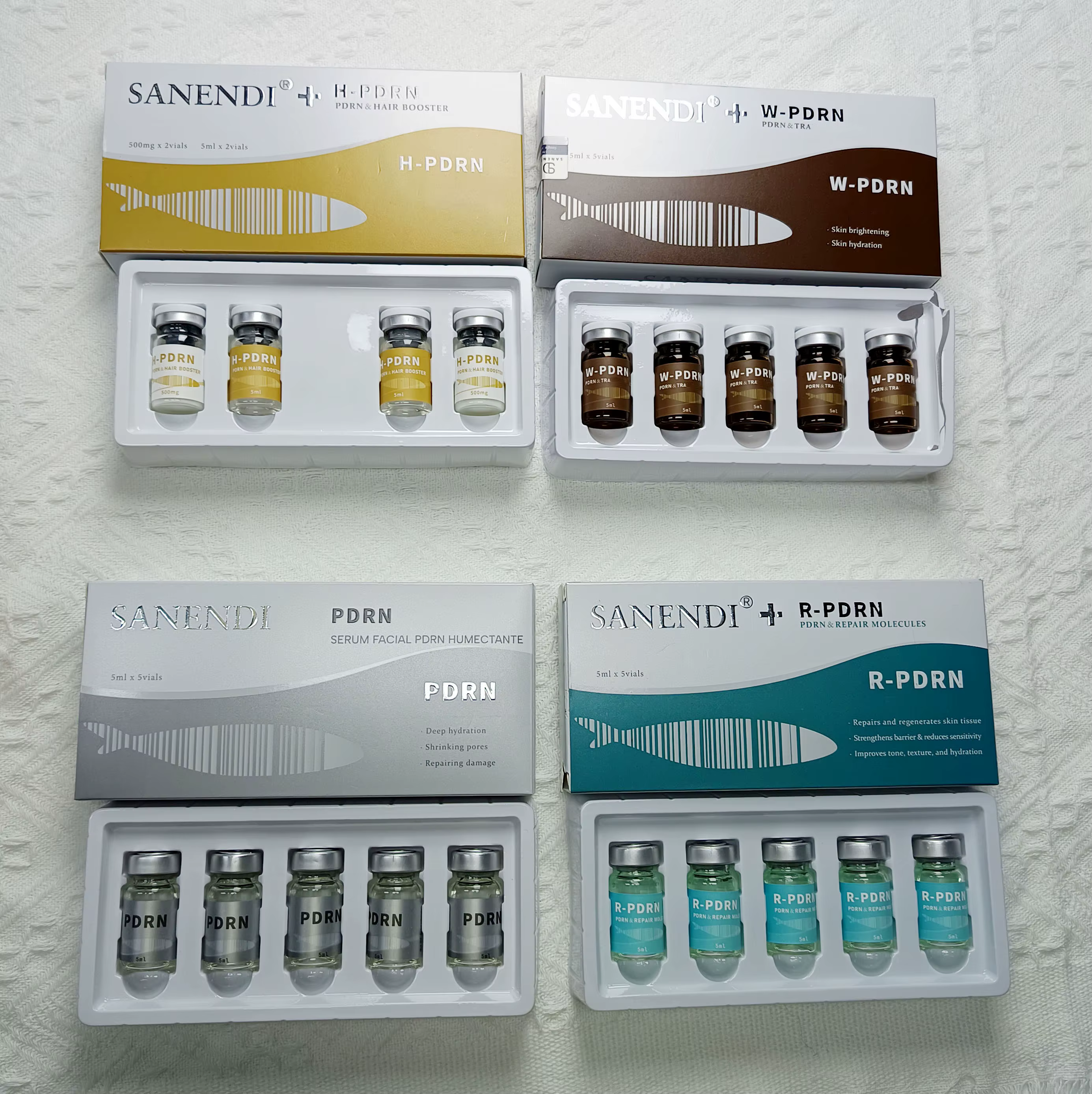 SANENDI PDRN Sérum ADN de Saumon Ampoule Lissante Solution Liquide Booster Capillaire Éclaircissant