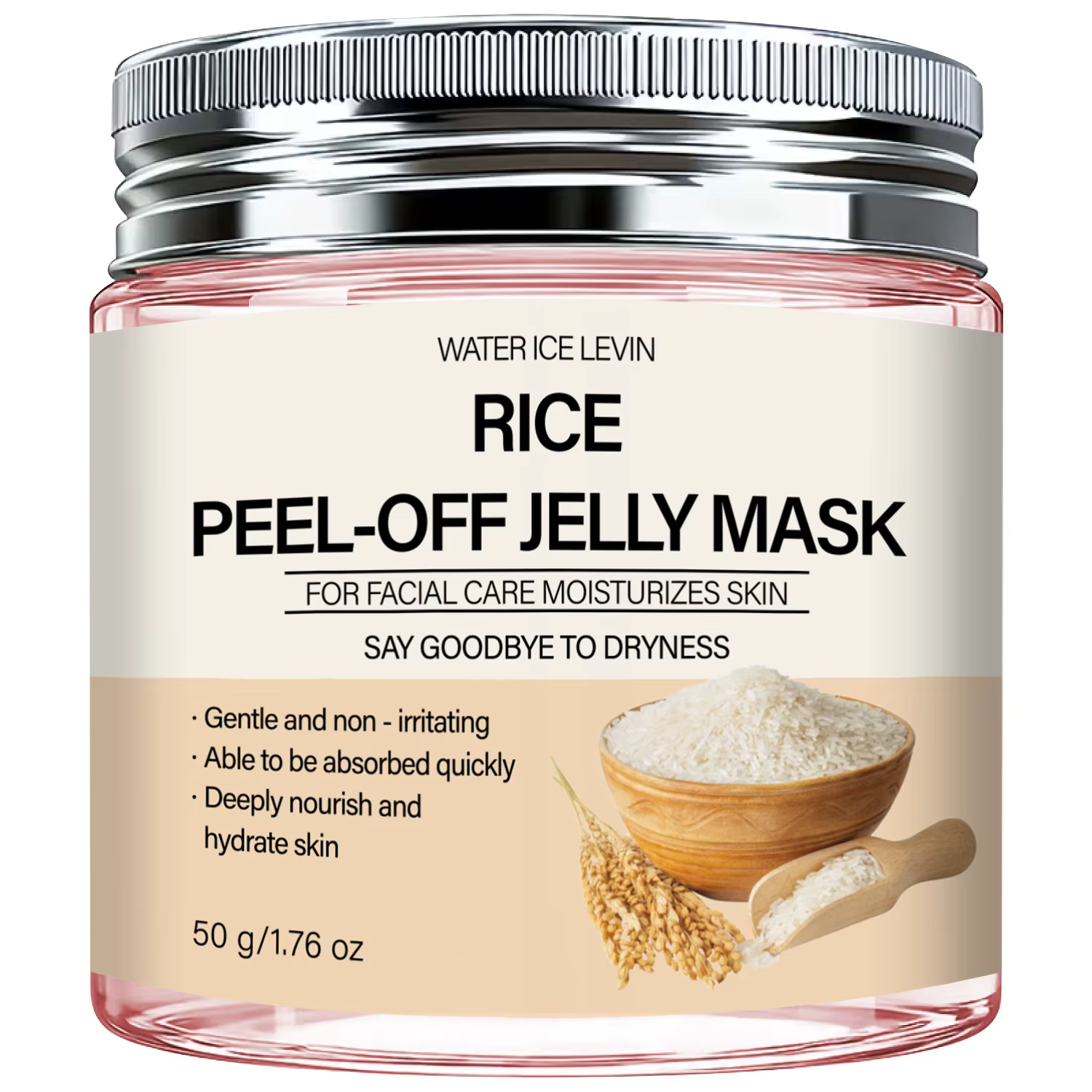 Masque en gel peel-off au riz. Hydrate en profondeur la peau. Soin doux, non irritant, absorption ra