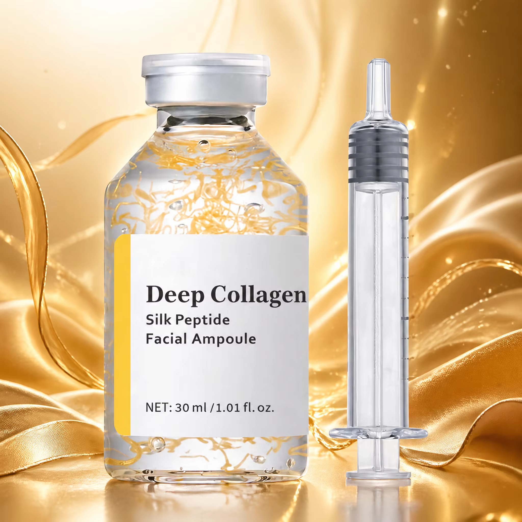 Sérum Visage Anti-Âge au Collagène et Peptides de Soie, Liftant, Raffermissant et Améliorant l'Élast