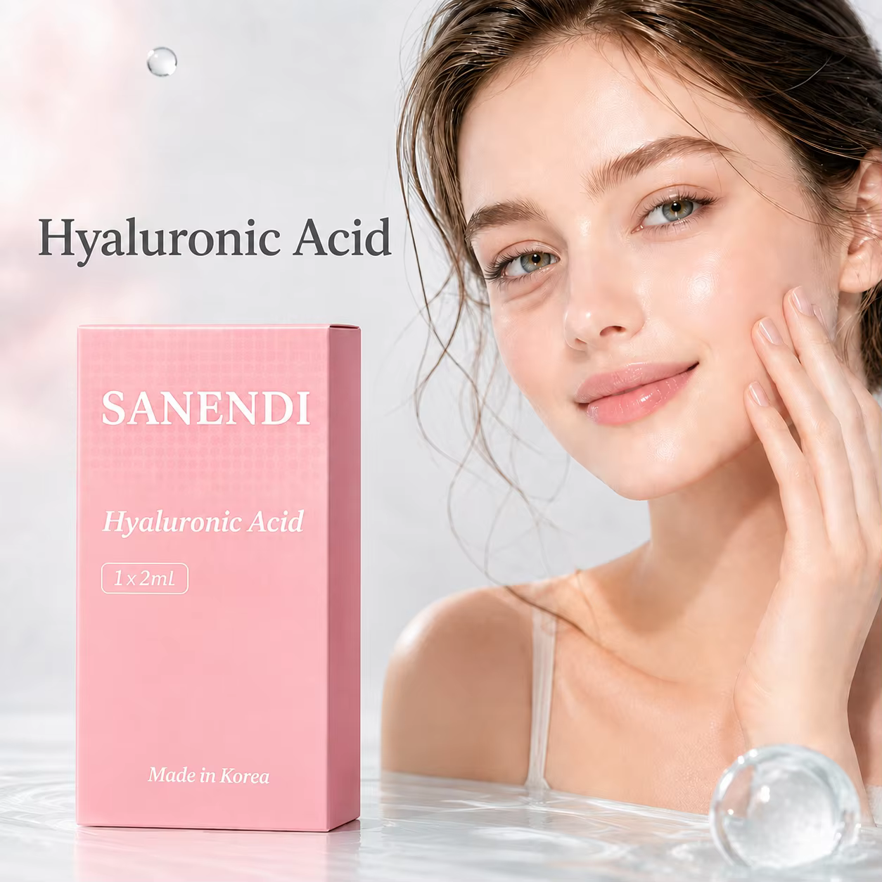 Sérum Visage à l'Acide Hyaluronique Repulpant 2ml, Sérum Hydratant Apaisant au Complexe PDRN+HA
