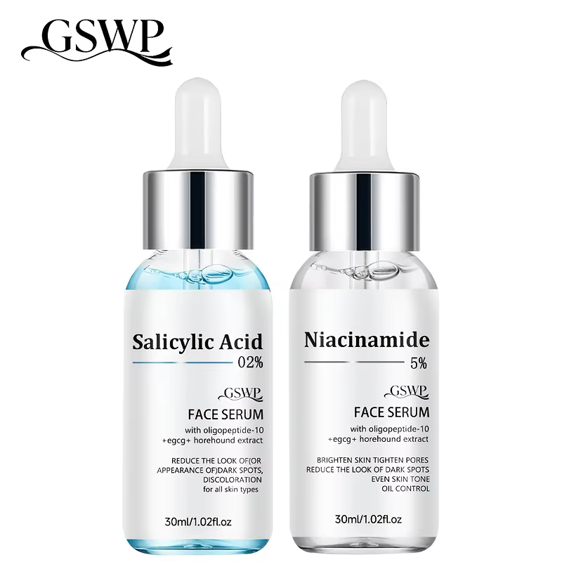 Ensemble de sérums hydratants à l'acide salicylique et à la niacinamide GSWP. Hydratation intense, s