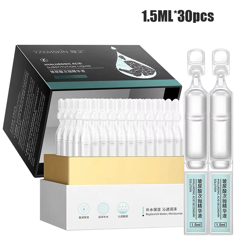 Solution de sérum pour le visage à l'acide hyaluronique, 30 pièces, nourrissante, répare les ridules