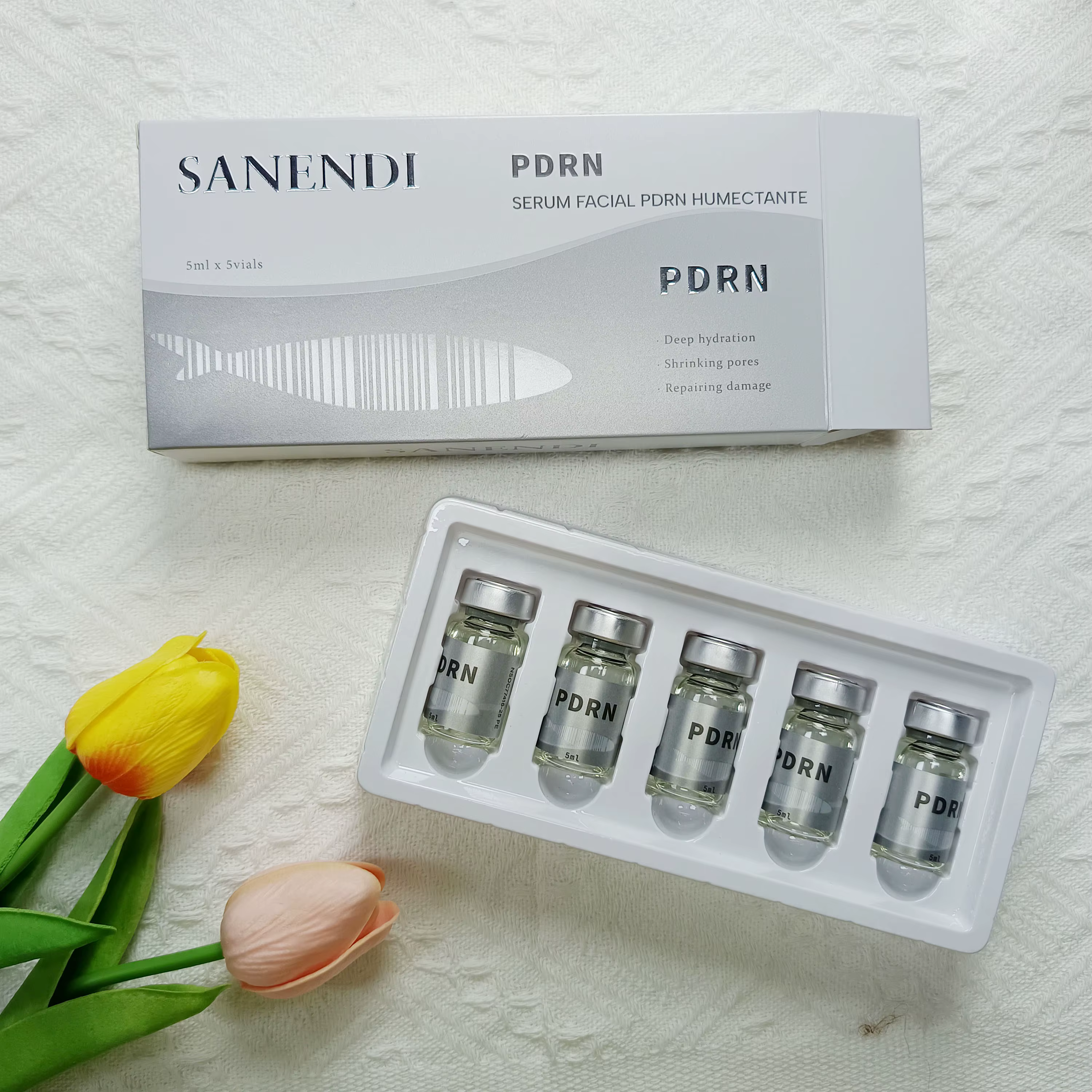SANENDI PDRN Sérum ADN de Saumon Ampoule Lissante Solution Liquide Booster Capillaire Éclaircissant 