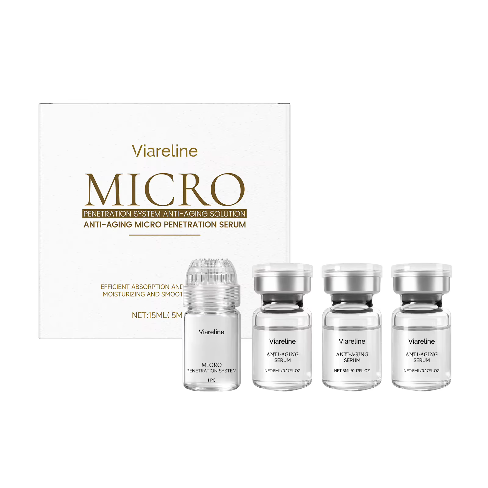 VIARELINE Sérum Anti-Âge au Collagène Premium Hydratant, Raffermissant, Nettoyant les Pores, Essence