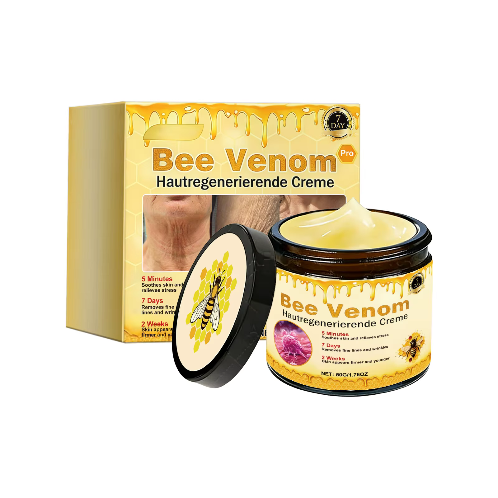 Crème hydratante au venin d'abeille, rajeunissement du visage, lisse, élasticité de la peau, réduit 