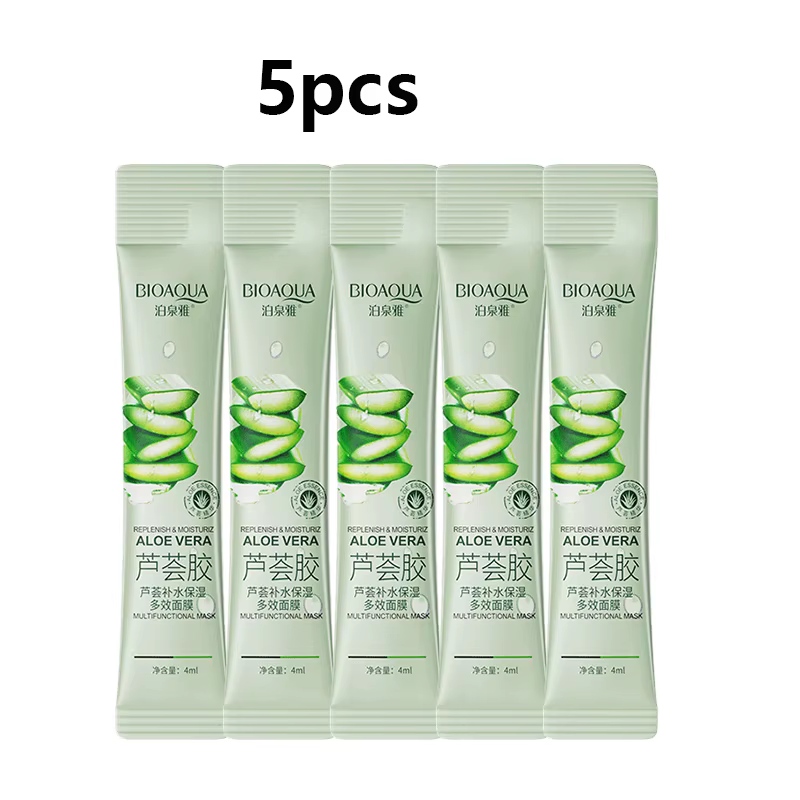 Lot de 5 masques faciaux portables au gel d'aloe vera, apaisants et réparateurs, hydratants, resserr