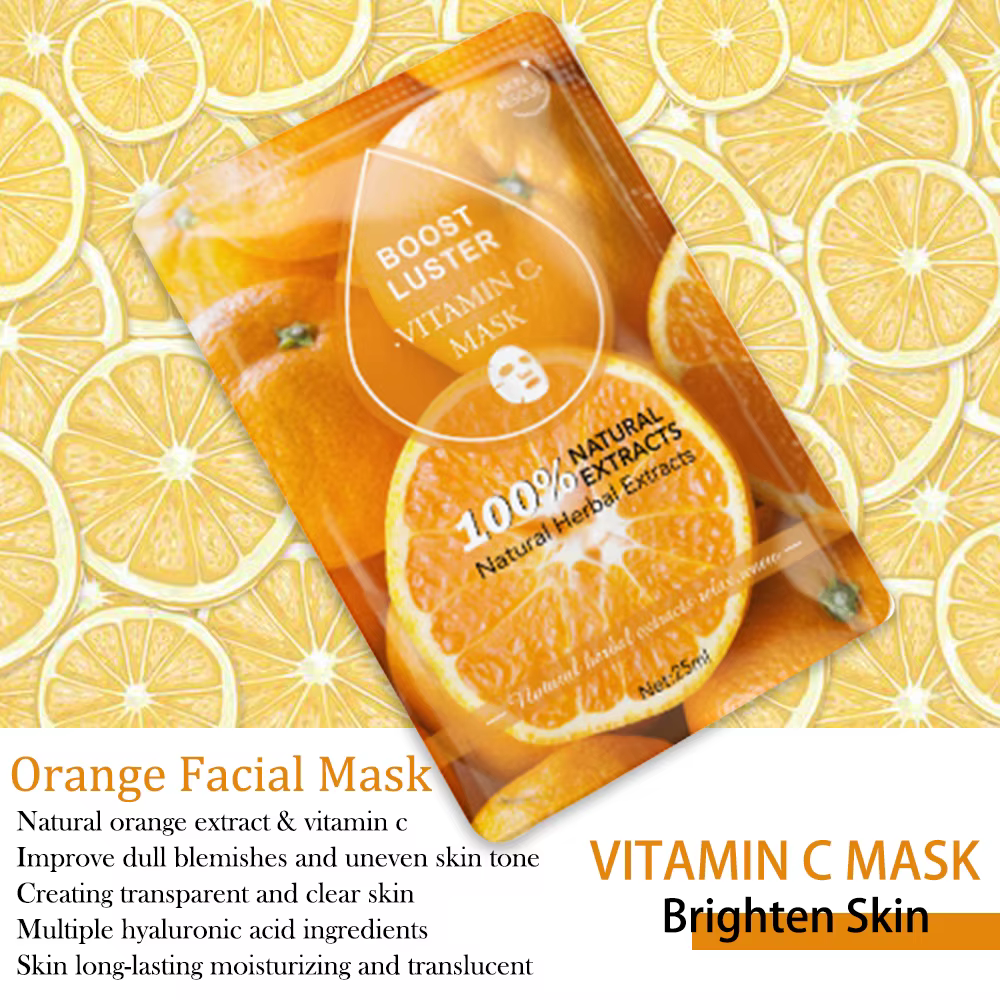 Masque facial hydratant éclaircissant AILKE avec vitamine C, acide hyaluronique, soin anti-rides pou