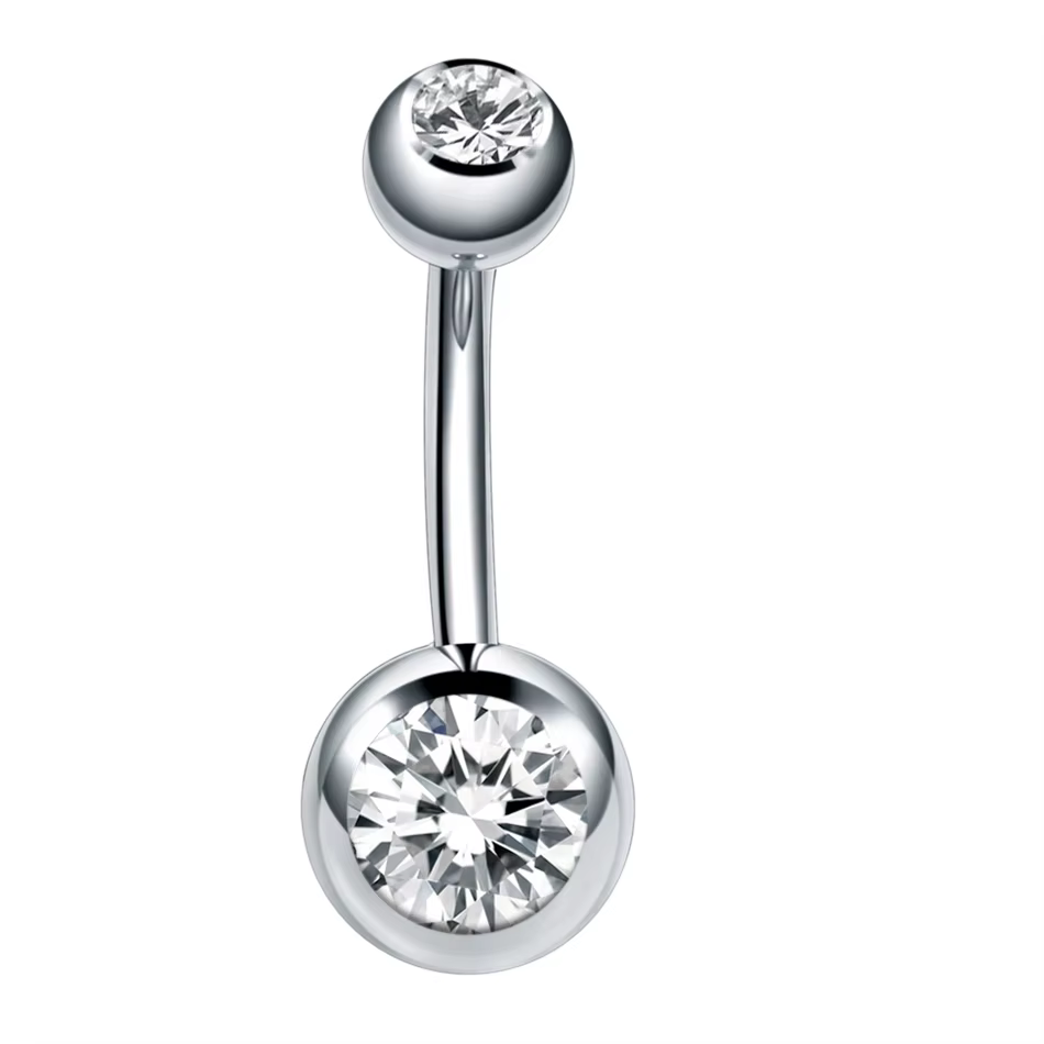 1PC acier chirurgical nombril boucle d'oreille ventre Piercing Sexy Piercing Ombligo gemme oreille P