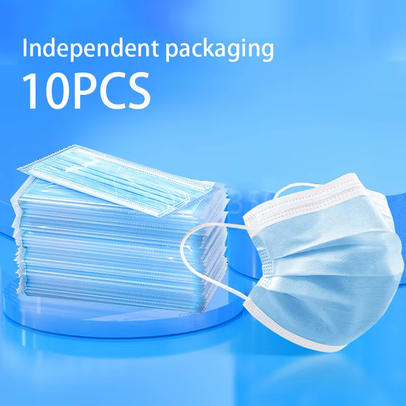 10-500 pcs Jetable Adultes Emballage individuel Masques Filtre Meltblown Non-tissé Masque facial ble