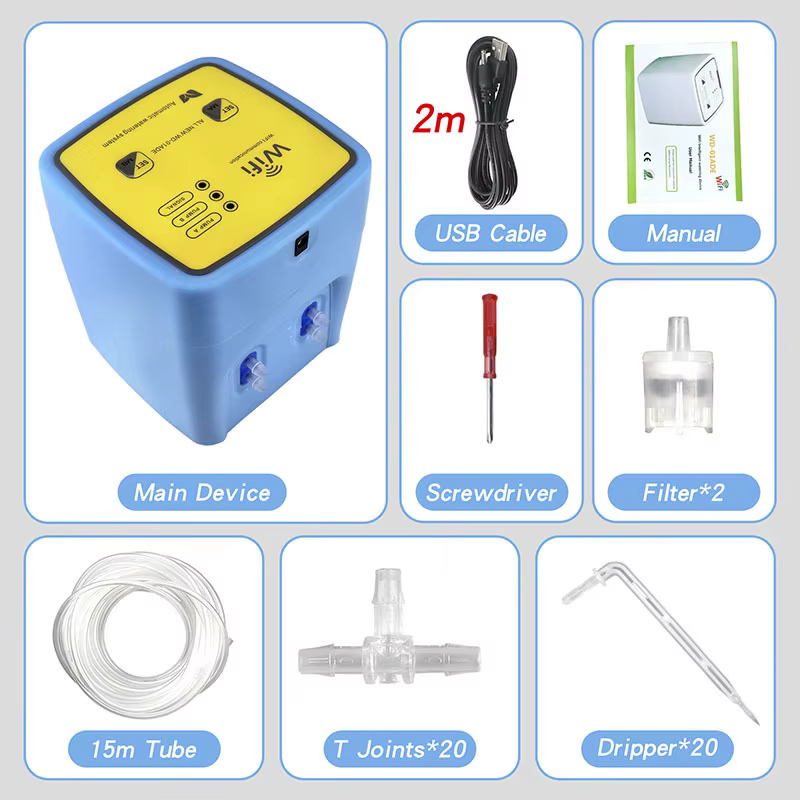 Système d'arrosage automatique intelligent pour jardin, double pompe, Wifi, télécommande mobile, kit