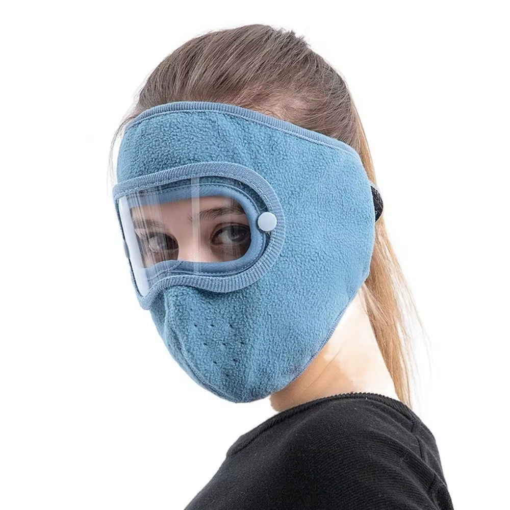 Masques de Ski en polaire respirants, coupe-vent, Anti-poussière, en laine, Protection des lentilles