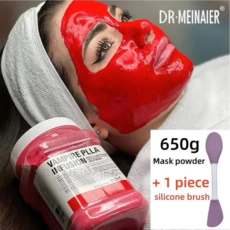 Masque hydratant pour le visage, acide hyaluronique, camomille, poudre avec brosse en Silicone, augm