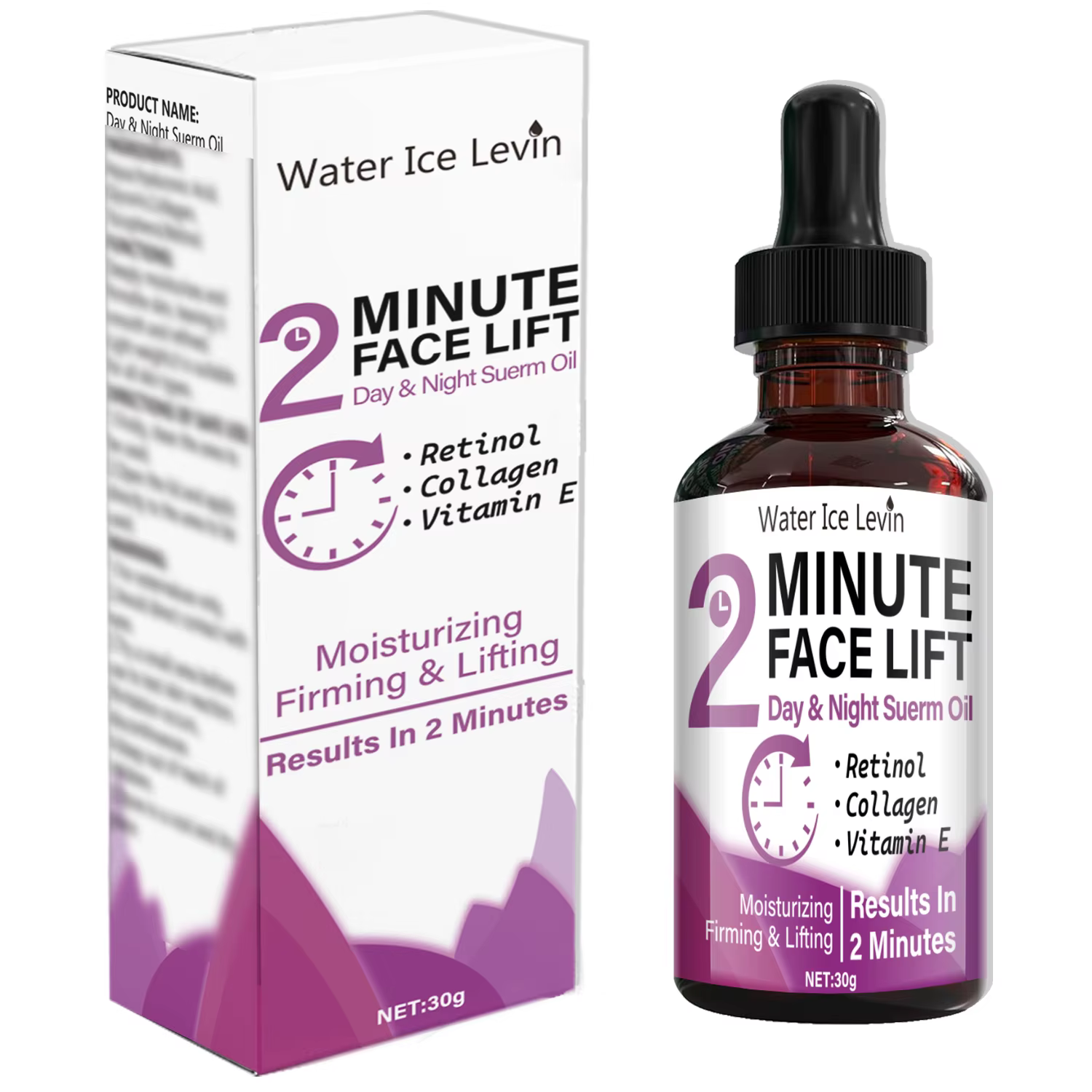 Minute Face Lift Huile de sérum jour et nuit au rétinol et au collagène – Hydratant, raffermissant e