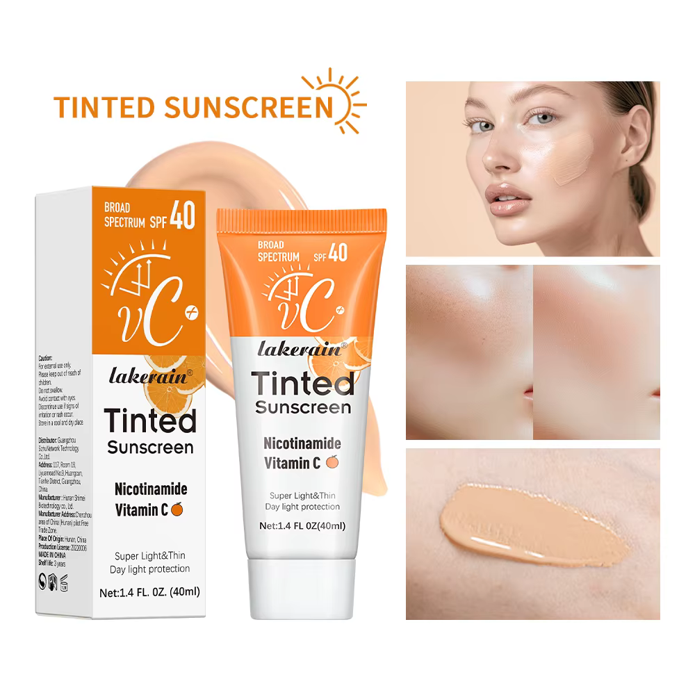 Fond de teint crème solaire à la vitamine C, vitamine E, éclaircissant et filtrant, retarde le vieil