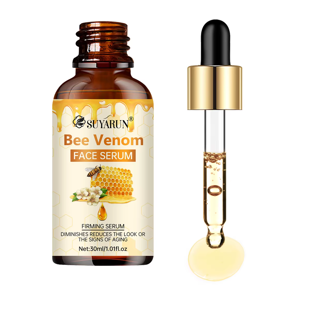 SUYARUN Sérum visage au venin d'abeille – Essence raffermissante anti-âge pour la réduction des ride