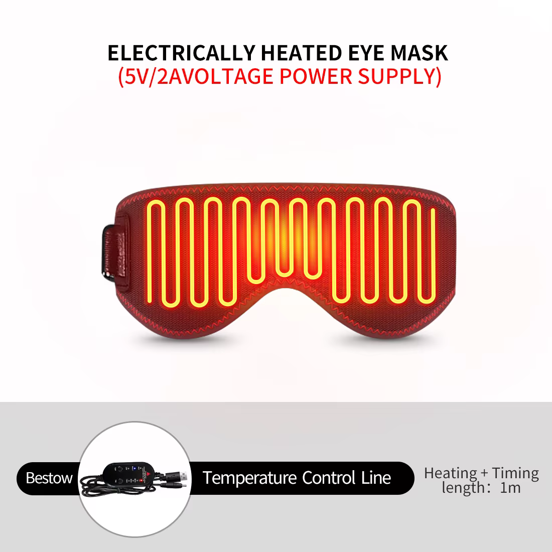 Masque chauffant pour les yeux, masque pour les yeux secs avec 3 niveaux de chaleur, compresse chaud