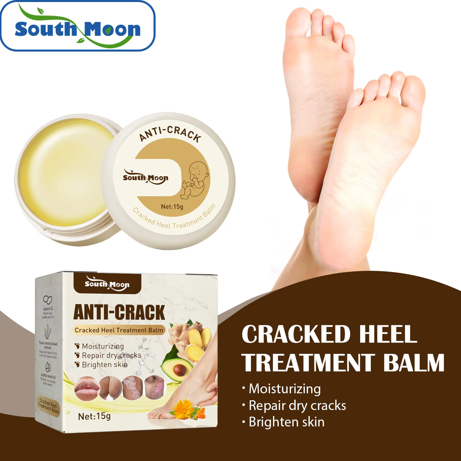 Crème de soin pour talons fissurés, crème pour les pieds, hydratant pour les pieds, anti-dessèchemen