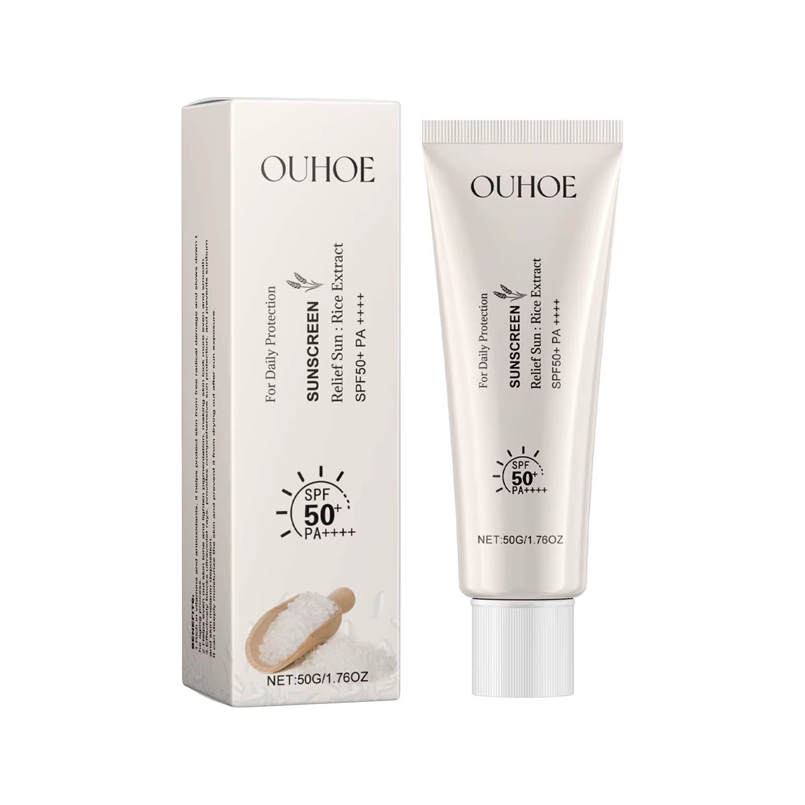 Crème solaire au riz SPF50, protection solaire coréenne haute performance, protection contre les ray