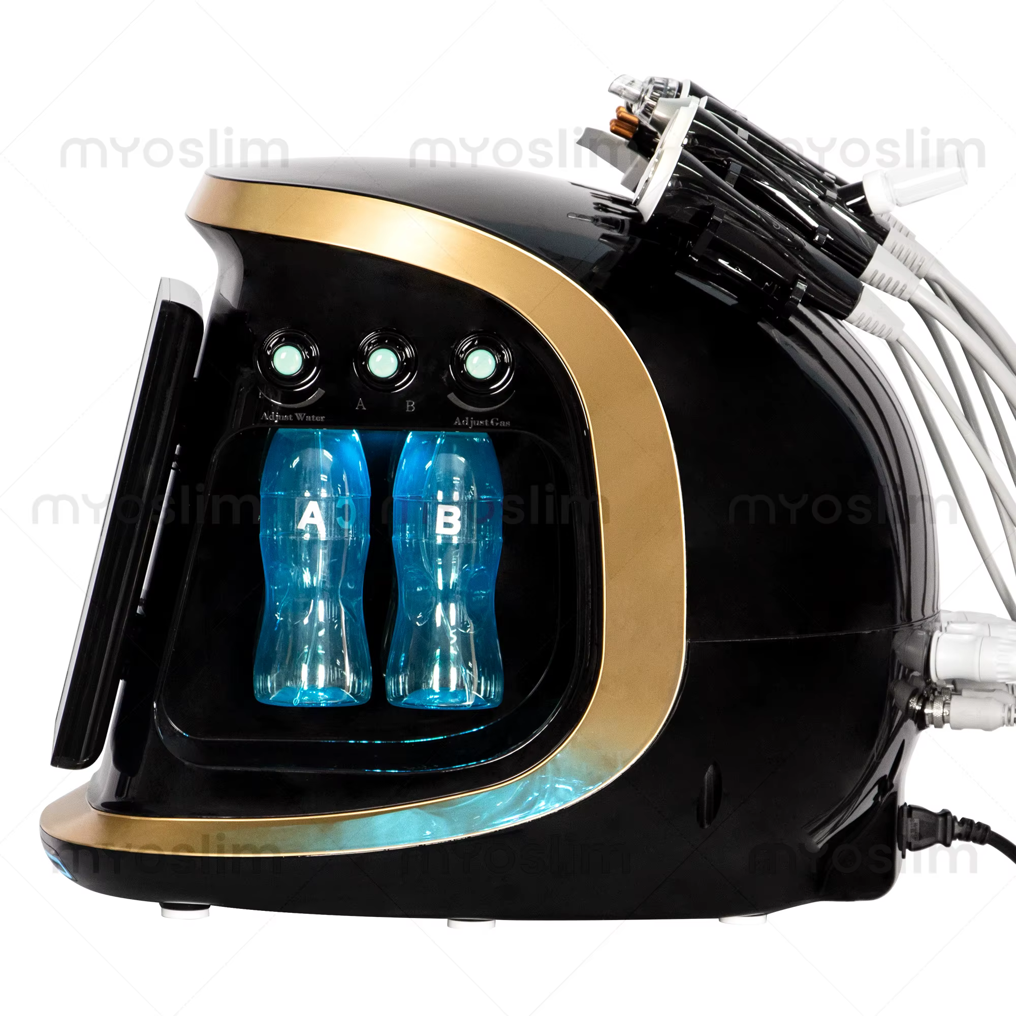 Nouvel analyseur de peau miroir bleu glace, Lifting du visage, Jet d'oxygène, dispositif de pulvéris
