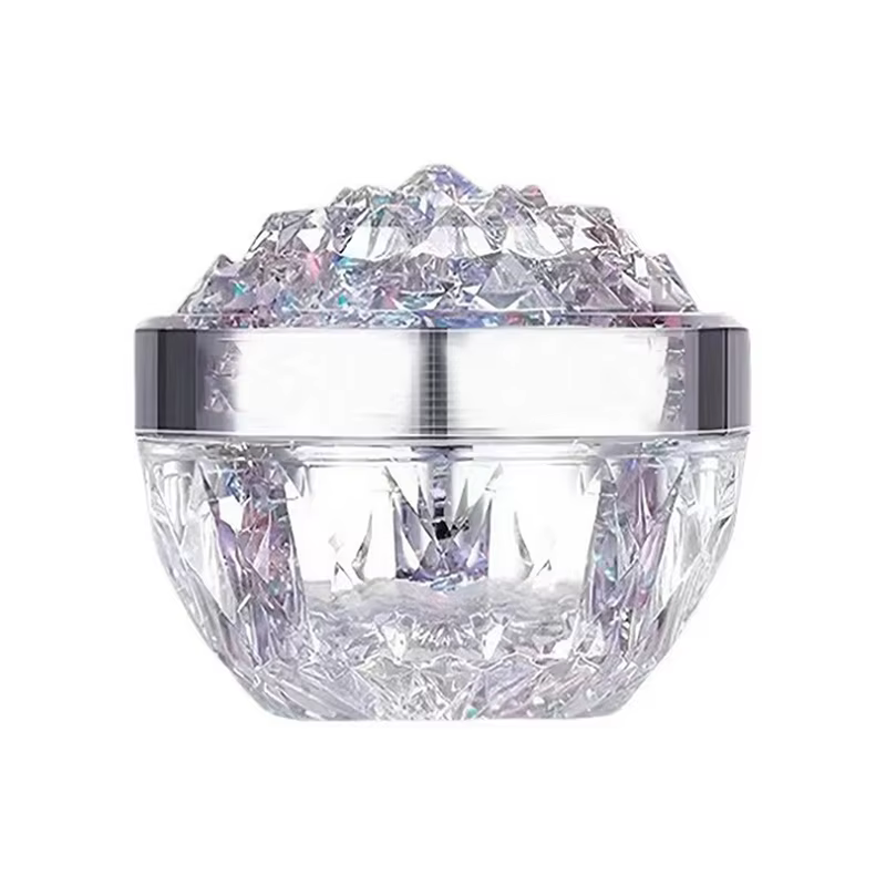 Pot de crème pour le visage en verre de luxe 50g, avec couvercle, pot cosmétique en acrylique, récip