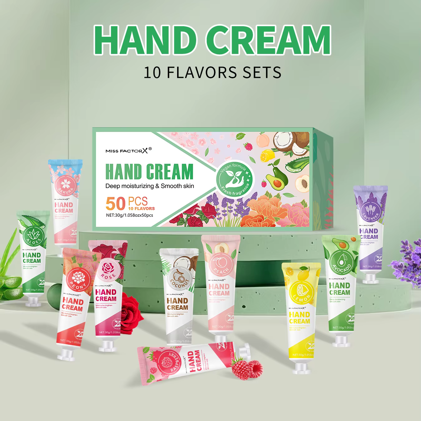 50 pièces/boîte 10 crème pour les mains parfumée-hydratante, Portable et compacte, coffret cadeau Pr