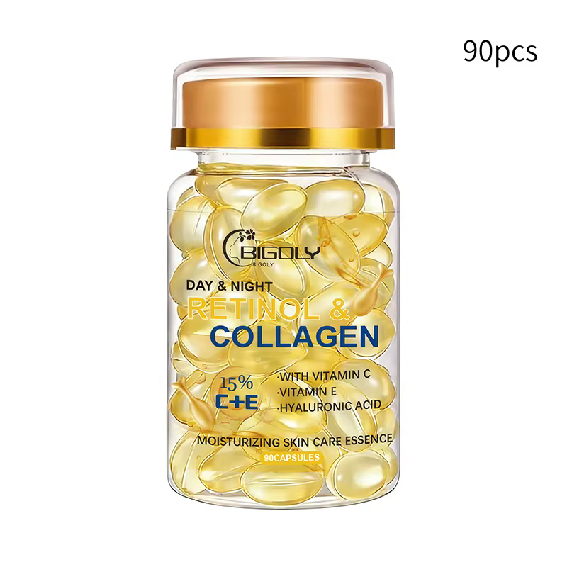 1 flacon de 90 capsules d'essence hydratante pour la peau au collagène, contenant du collagène pour 