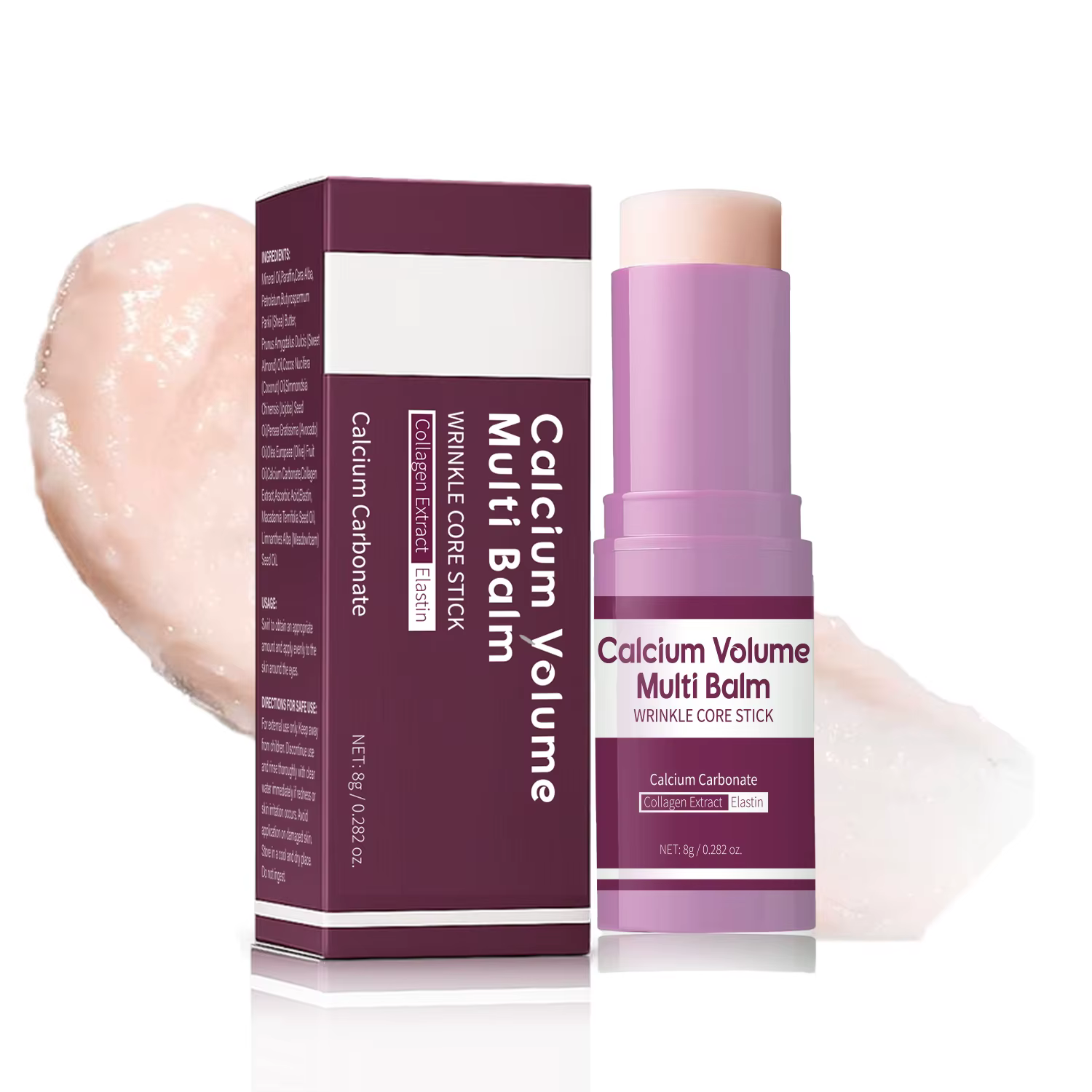 Crème Contour des Yeux au Calcium et Peptides, Traitement Raffermissant Anti-Poches, Élastine pour C