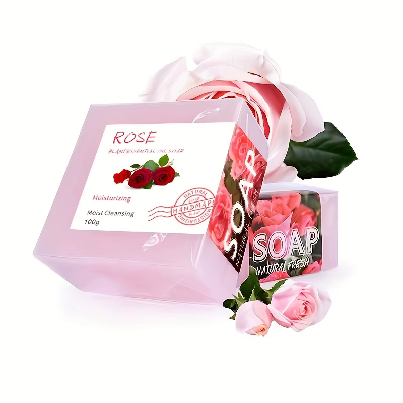 Savon rose fait main – Mousse riche pour un nettoyage en profondeur, hydratant et purifiant aux huil