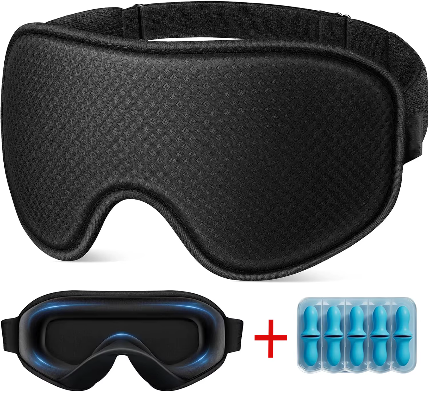Masque de sommeil, masques oculaires pour dormir – Masque pour les yeux 3D respirant, doux et confor