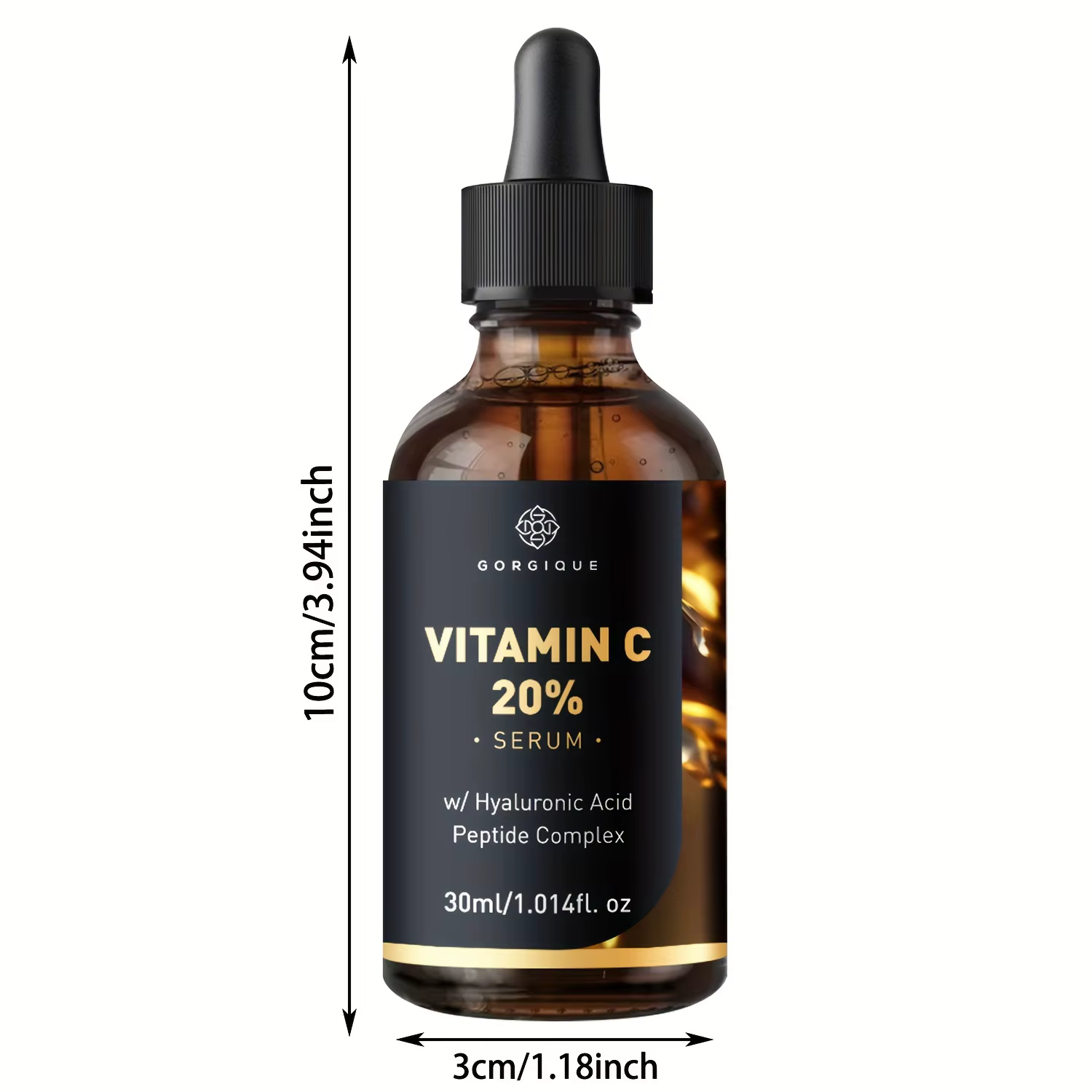 Sérum de vitamine C pour le visage amélioré avec des peptides d'acide hyaluronique