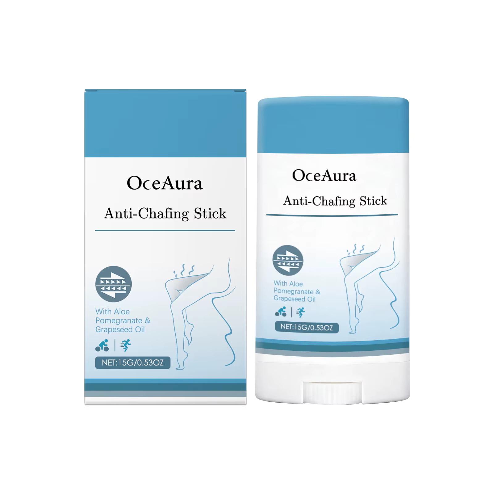Crème anti-frottement OceAura pour les cuisses, prévient les irritations des bras, de la poitrine et