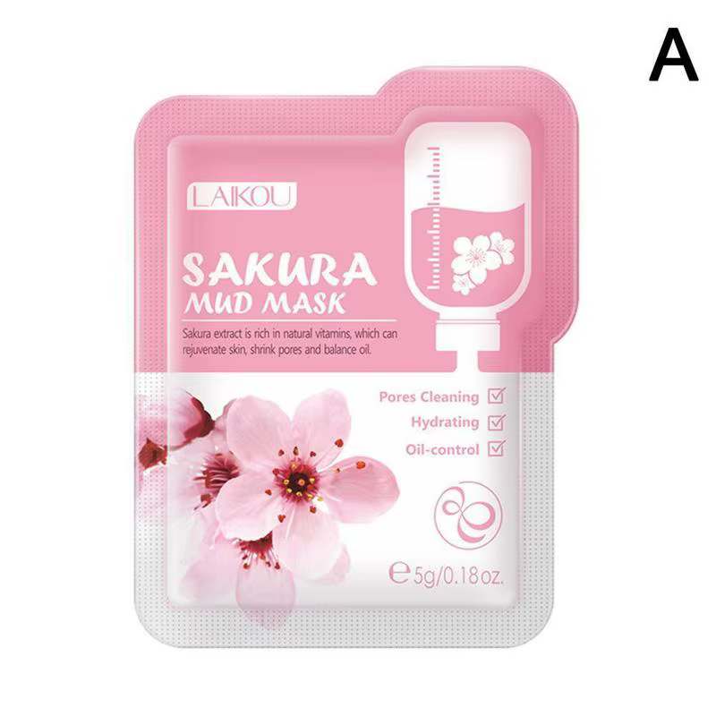Masque de boue Sakura, nourrissant, nettoyage en profondeur, produit coréen de soins de la peau, hyd
