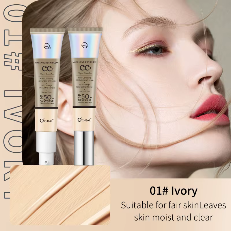 Ocheal 30g CC crème fond de teint imperméable correcteur hydratant crème solaire liquide SPF 50 + pr