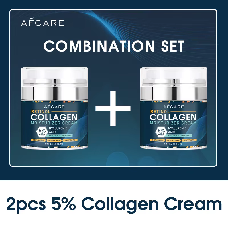 Crème pour le visage au collagène à 8% avec acide hyaluronique de haute qualité, anti-rides, rétinol
