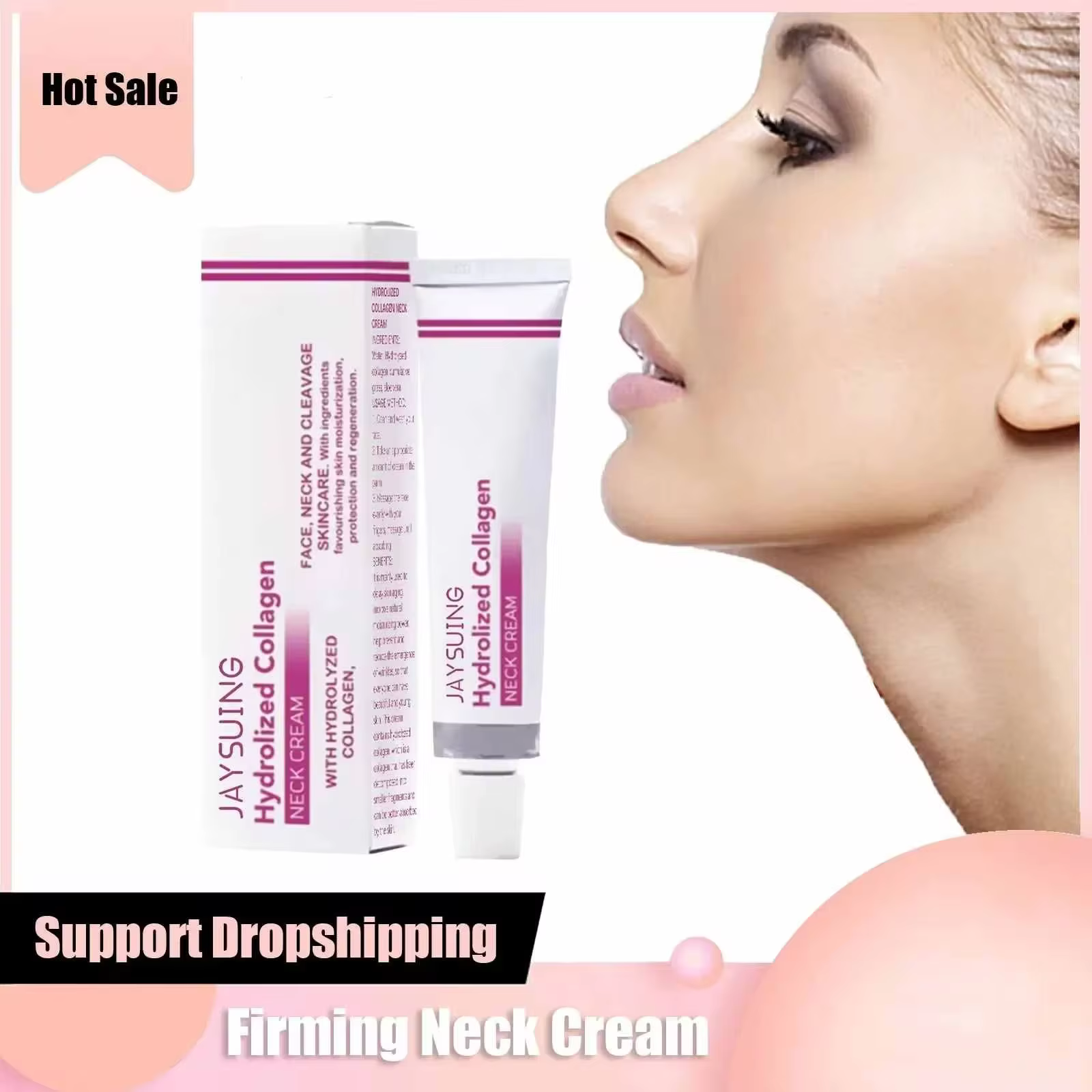 Crème pour le cou Wri-namble crème Anti-âge lisse réduire la ligne Fine Double menton Lifting raffer