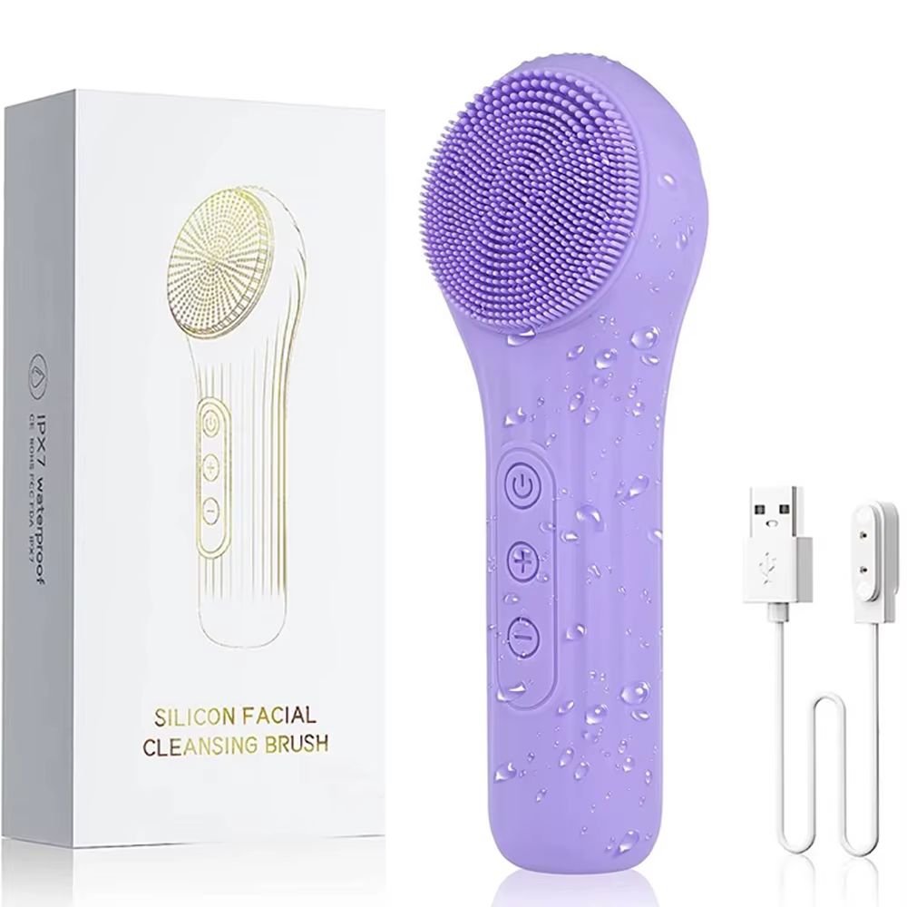 Brosse de nettoyage du visage sonique étanche, épurateur Rechargeable, exfoliant, vibrant, nettoyage