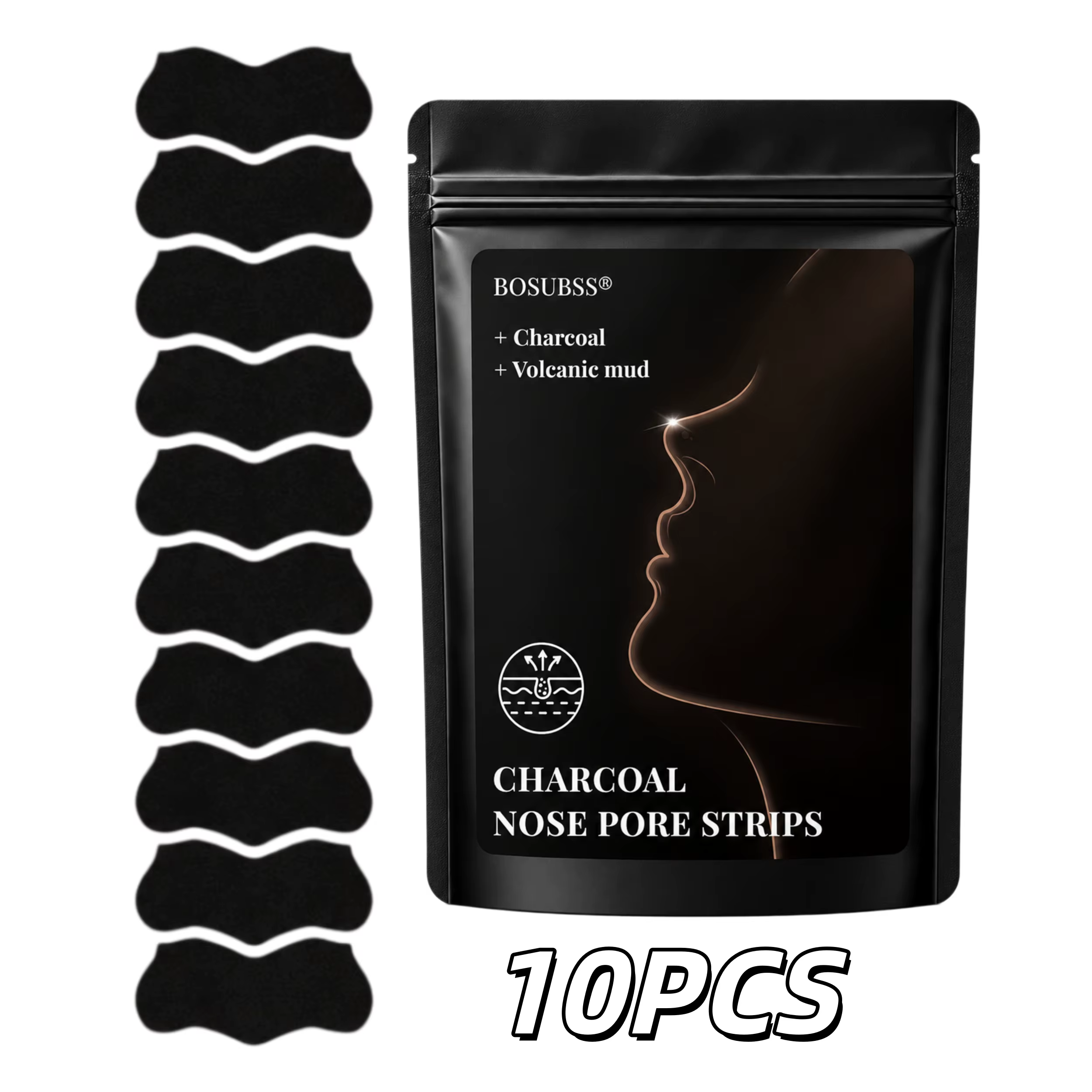 10/30 Bandes de soin au charbon pour le nez, ensemble de patchs doux pour la peau, utilisation facil