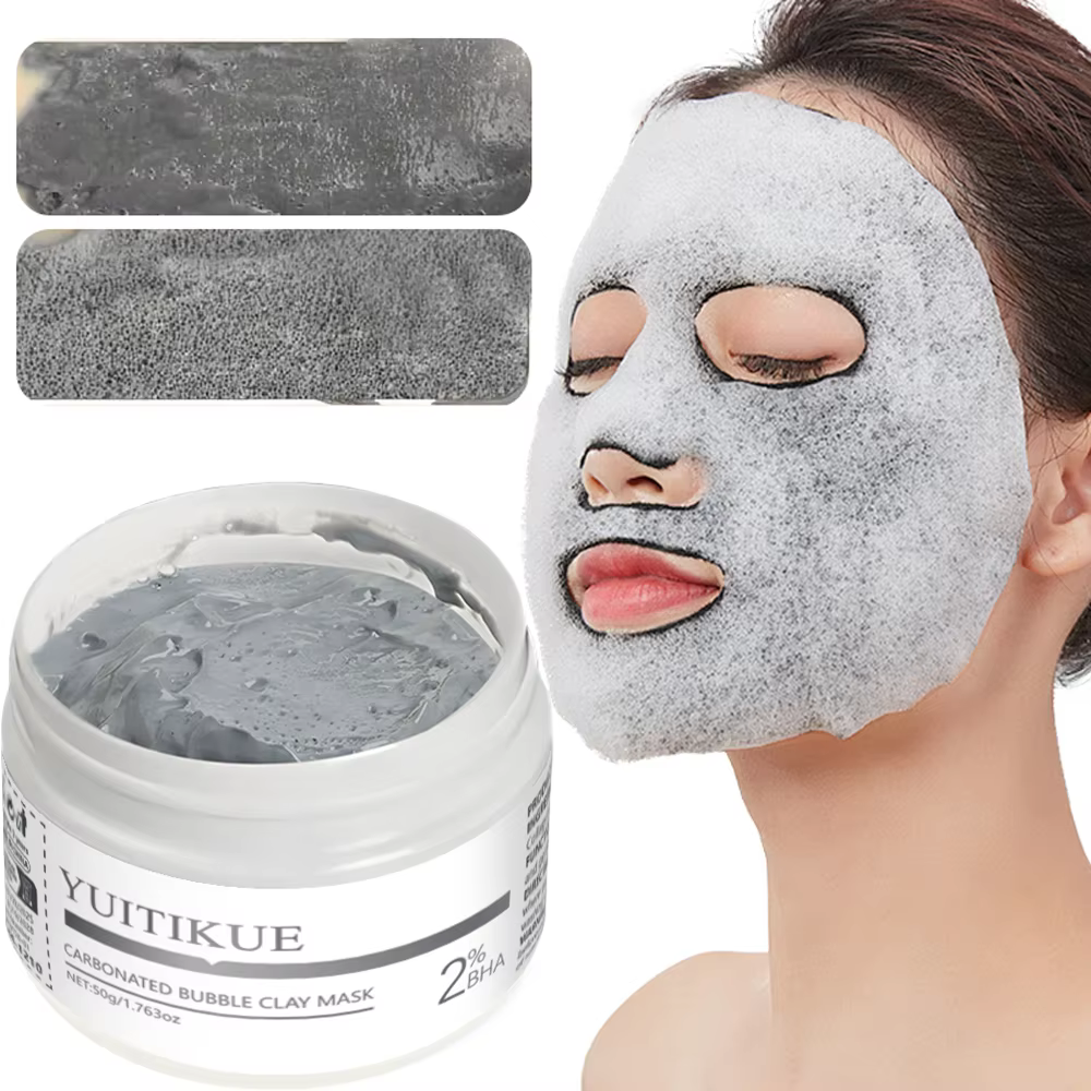 YUITIKUE Masque de boue à bulles gazeuses, 50g - riche en acide salicylique, hypoallergénique, masqu