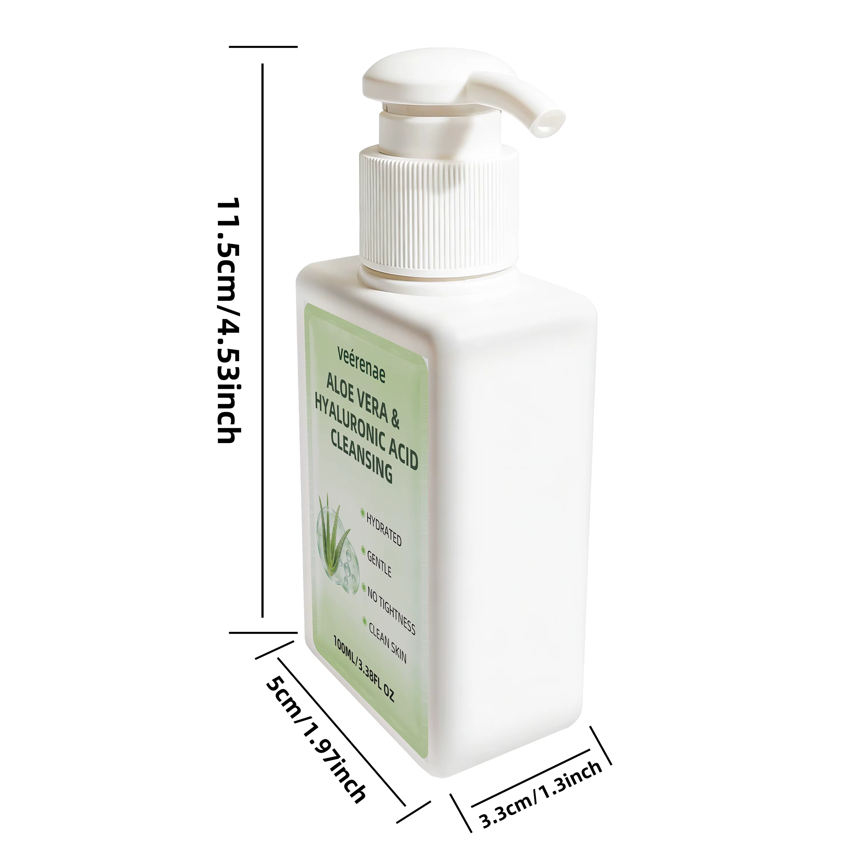 Nettoyant à l'aloe vera et à l'acide hyaluronique | Nettoyant visage hydratant en profondeur et do