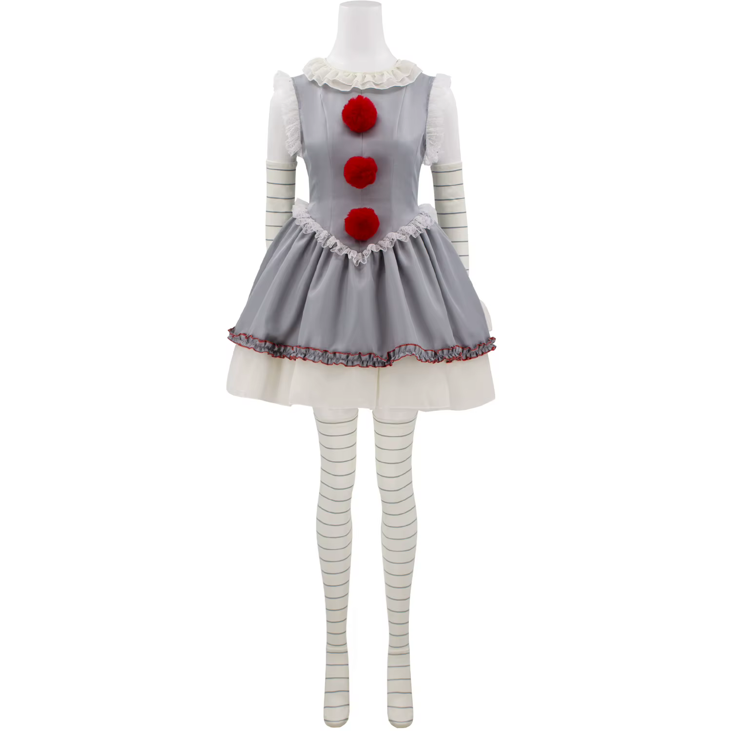 Killer Clown Cosplay Horreur Gris Clown Retour Penny Costume Halloween Horreur Costume Carnaval Femm