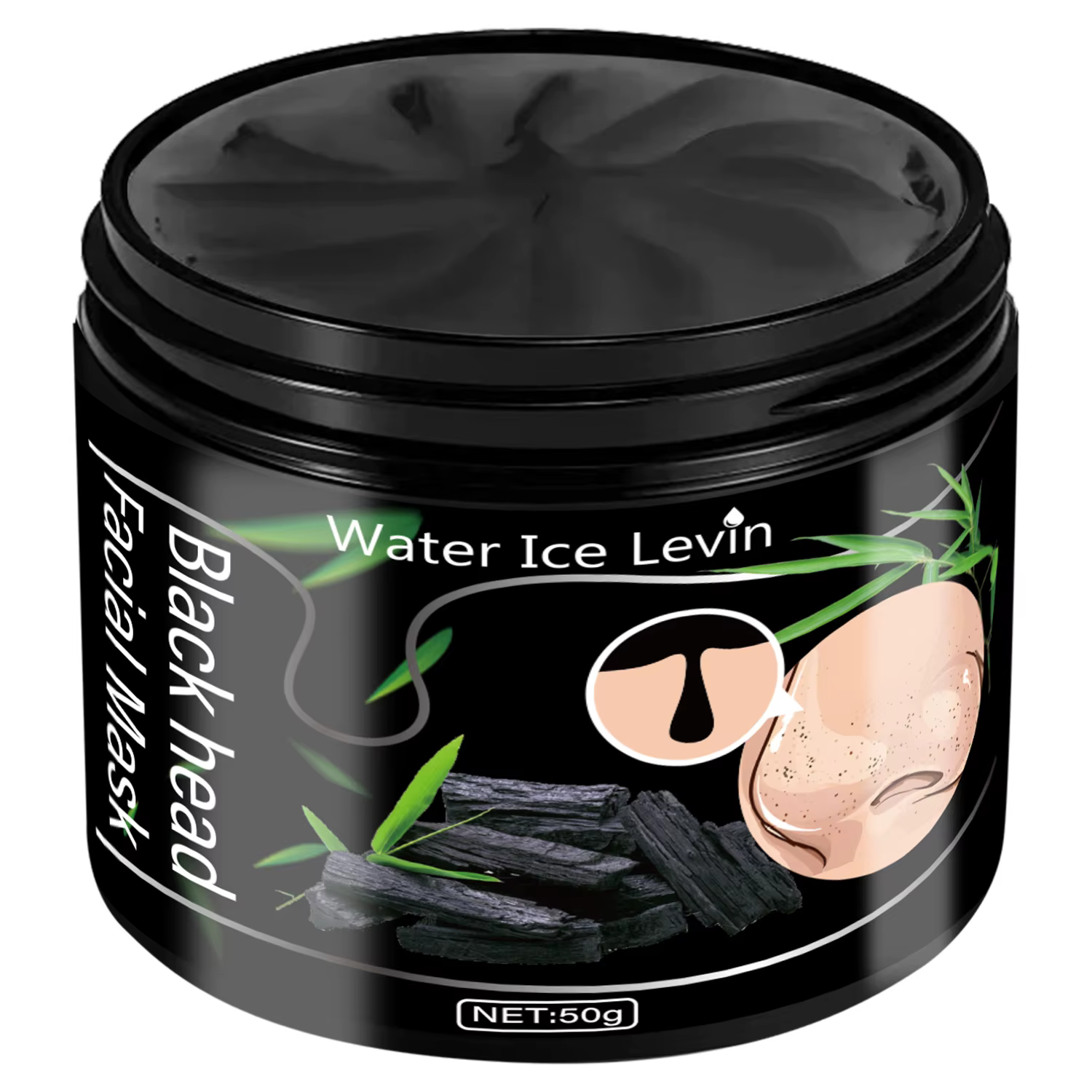 Masque peel-off anti-points noirs au charbon de bambou, nettoyage en profondeur, resserre les pores,