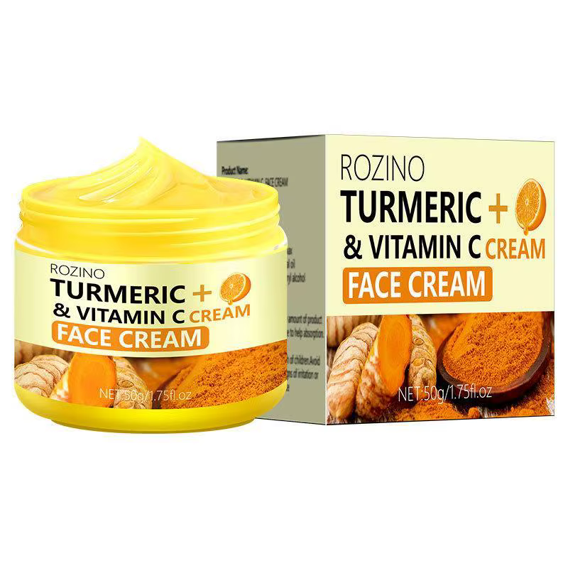 Crème Visage au Curcuma et Vitamine C : Raffermit, Hydrate la Peau, Laisse la Peau Fraîche, Non Gras