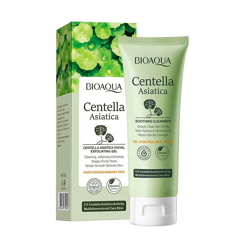 Gel exfoliant pour le visage BIOAQUA à la Centella asiatica, élimine les peaux mortes, hydrate, anti