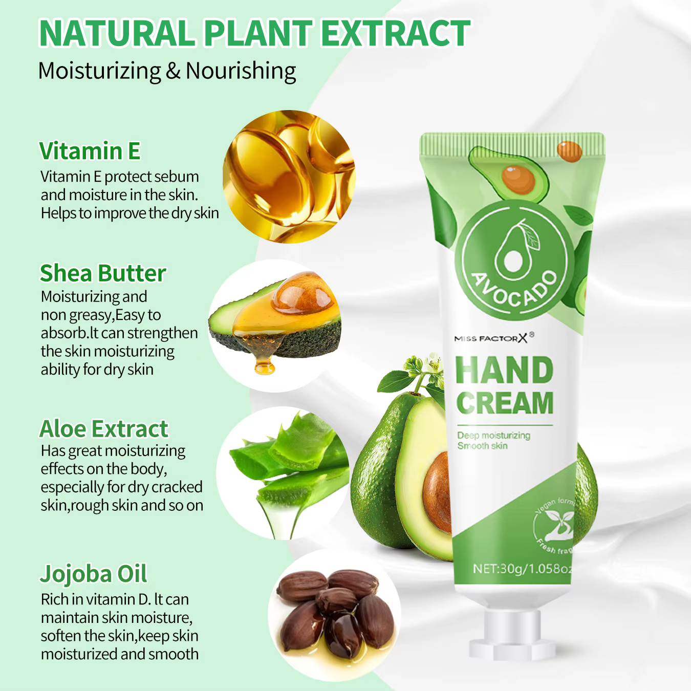 Ensemble de 30 crème pour les mains, 10 parfums, crème pour les mains basse sensibilité, format voya