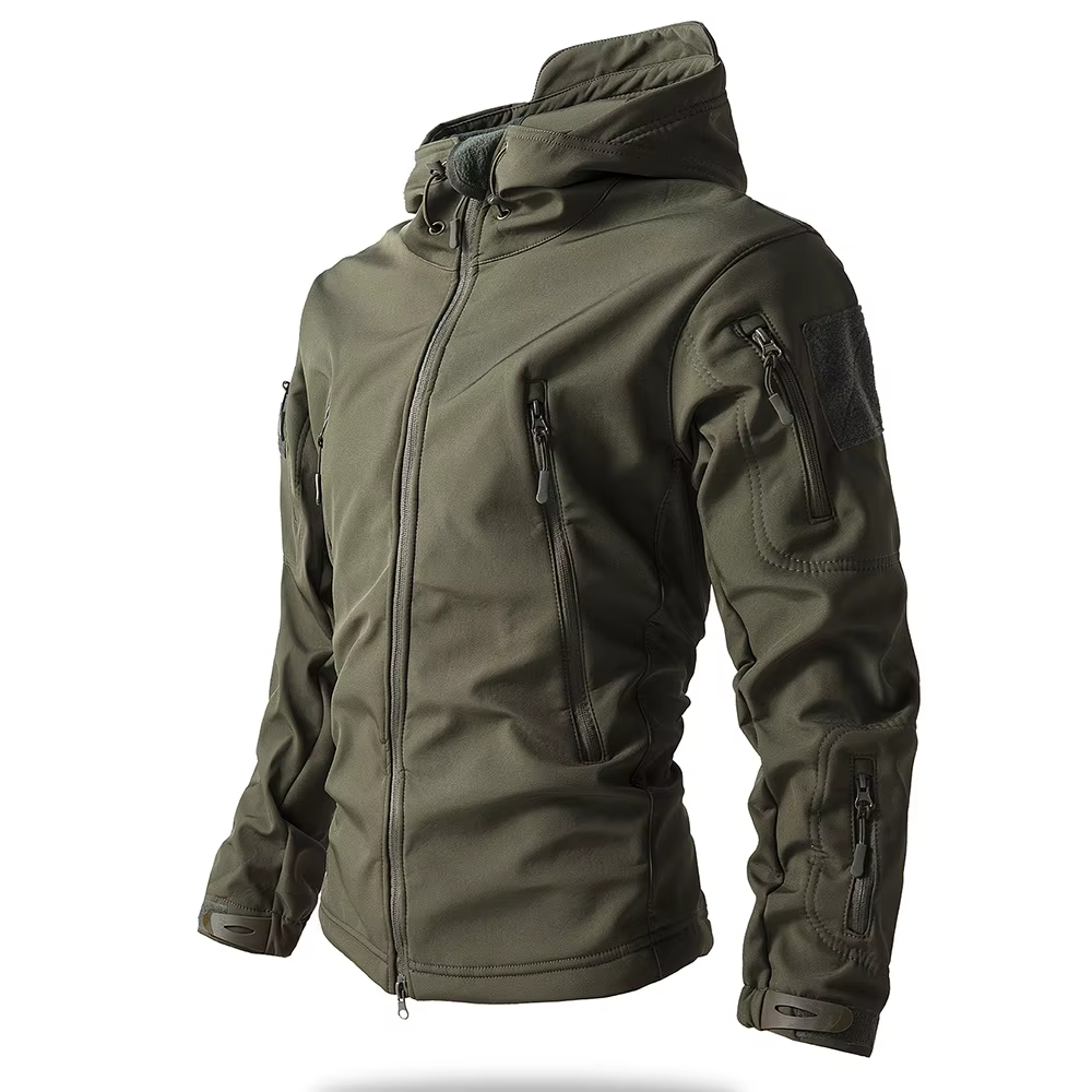 Veste Softshell en peau de requin pour hommes Veste imperméable coupe-vent tactique Manteau à capuch