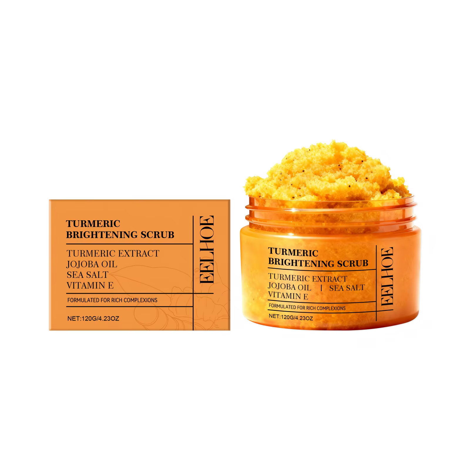 EELHOE Gommage au Curcuma Éclaircissant pour la Peau, Produits Nettoyants Corps Entier, Éliminateur