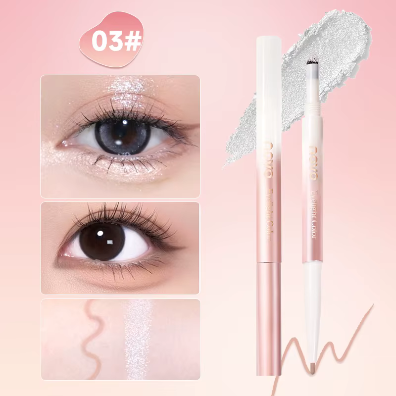 Stylo surligneur pour contour des yeux et sous les yeux à double extrémité, mat et scintillant, écla