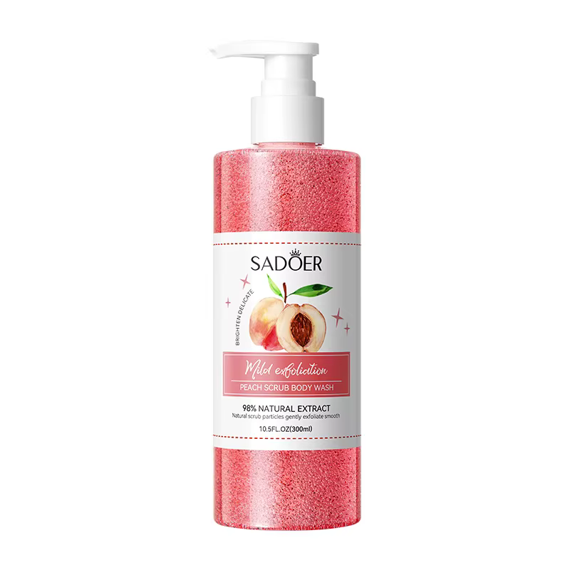 Gel douche exfoliant 300 ml avec particules fines qui nettoient les impuretés de la peau, éclairciss