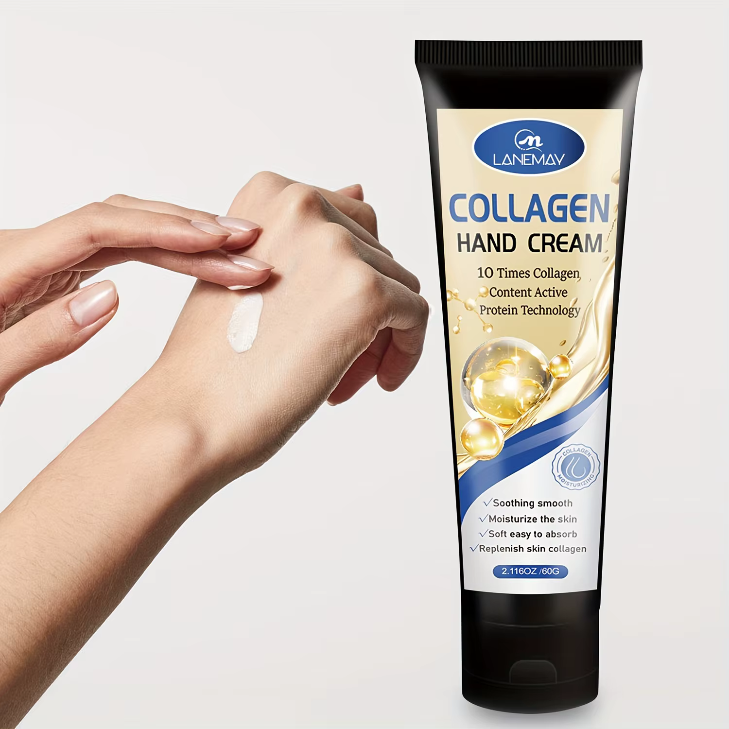 Crème pour les mains au collagène et à l'acide hyaluronique – Hydratation intense, amélioration de l