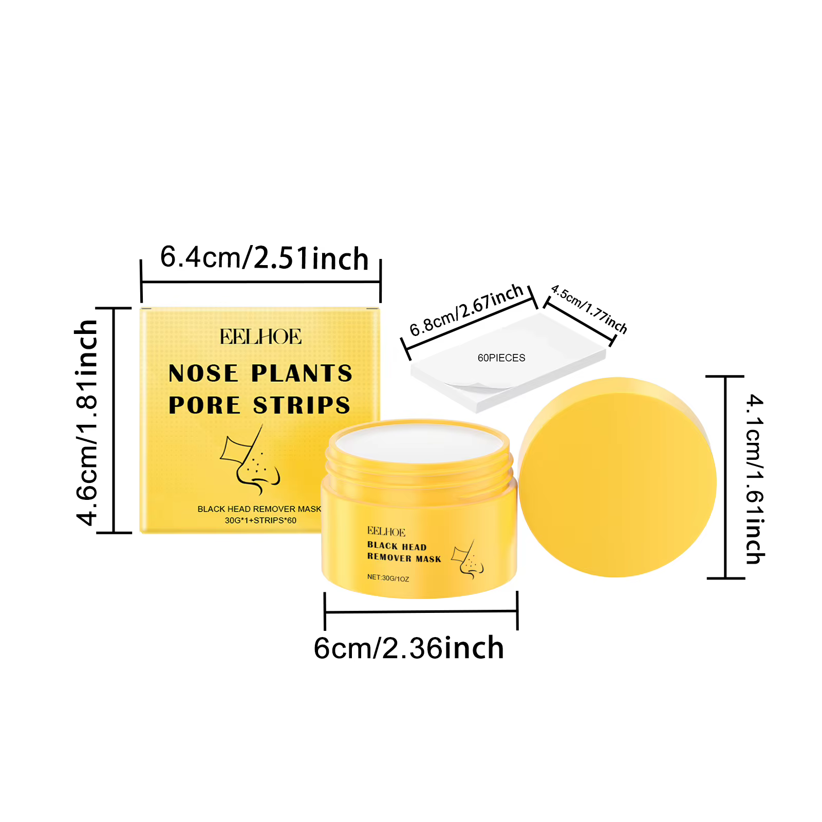 Bandes nettoyantes pour le nez contre les points noirs - Nettoient en douceur les pores de la zone T